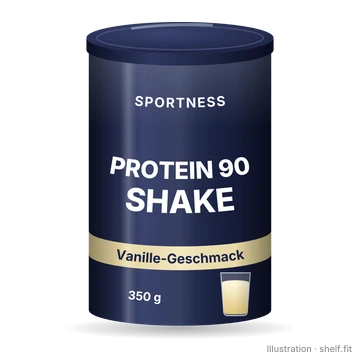 Illustration: Dose dm Sportness Protein 90 Shake Vanille-Geschmack, 350 g