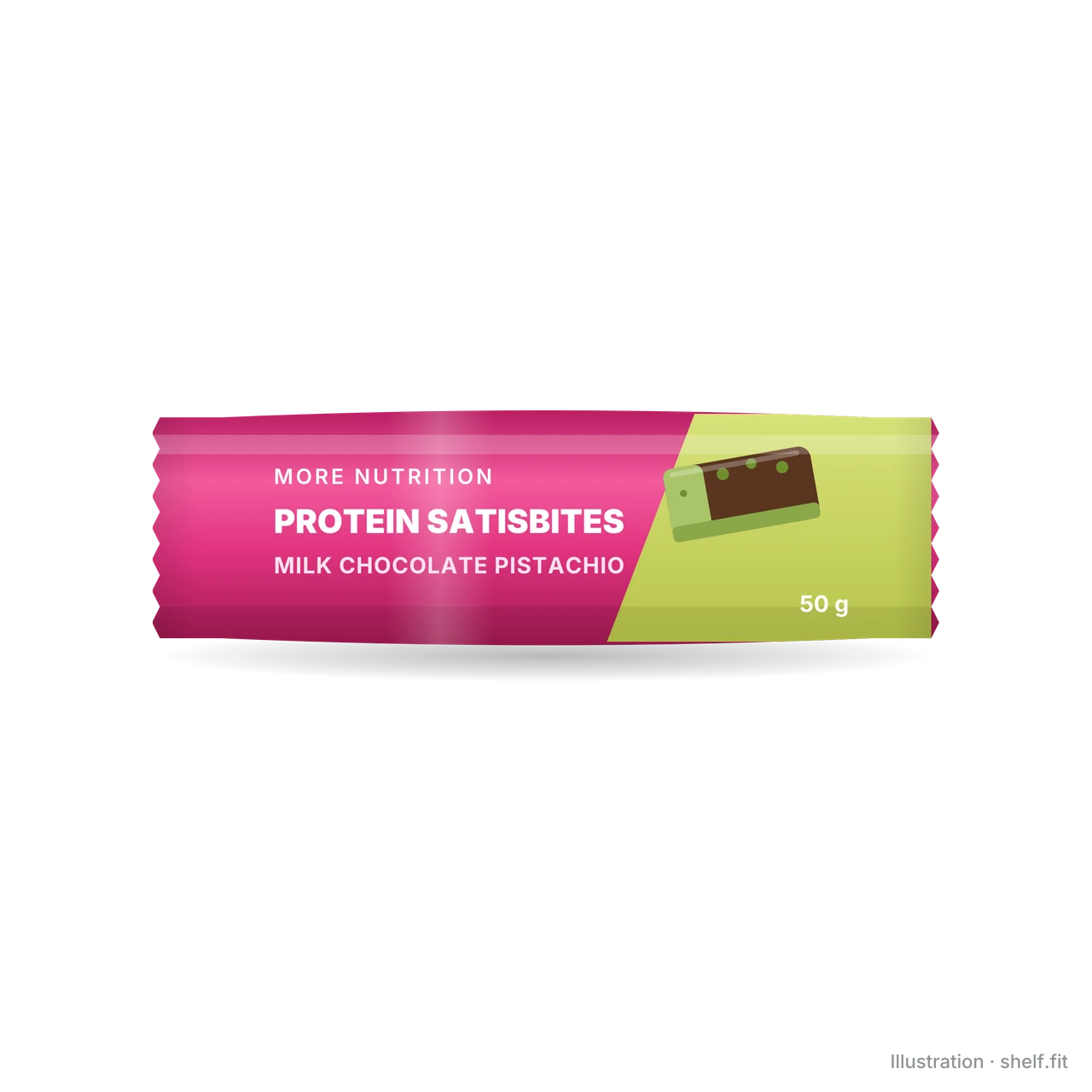 Illustration: Protein Satisbites Milk Chocolate Pistachio