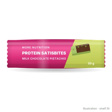 Illustration: Protein Satisbites Milk Chocolate Pistachio