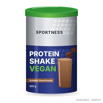 Illustration: Protein Shake Vegan Schoko Geschmack