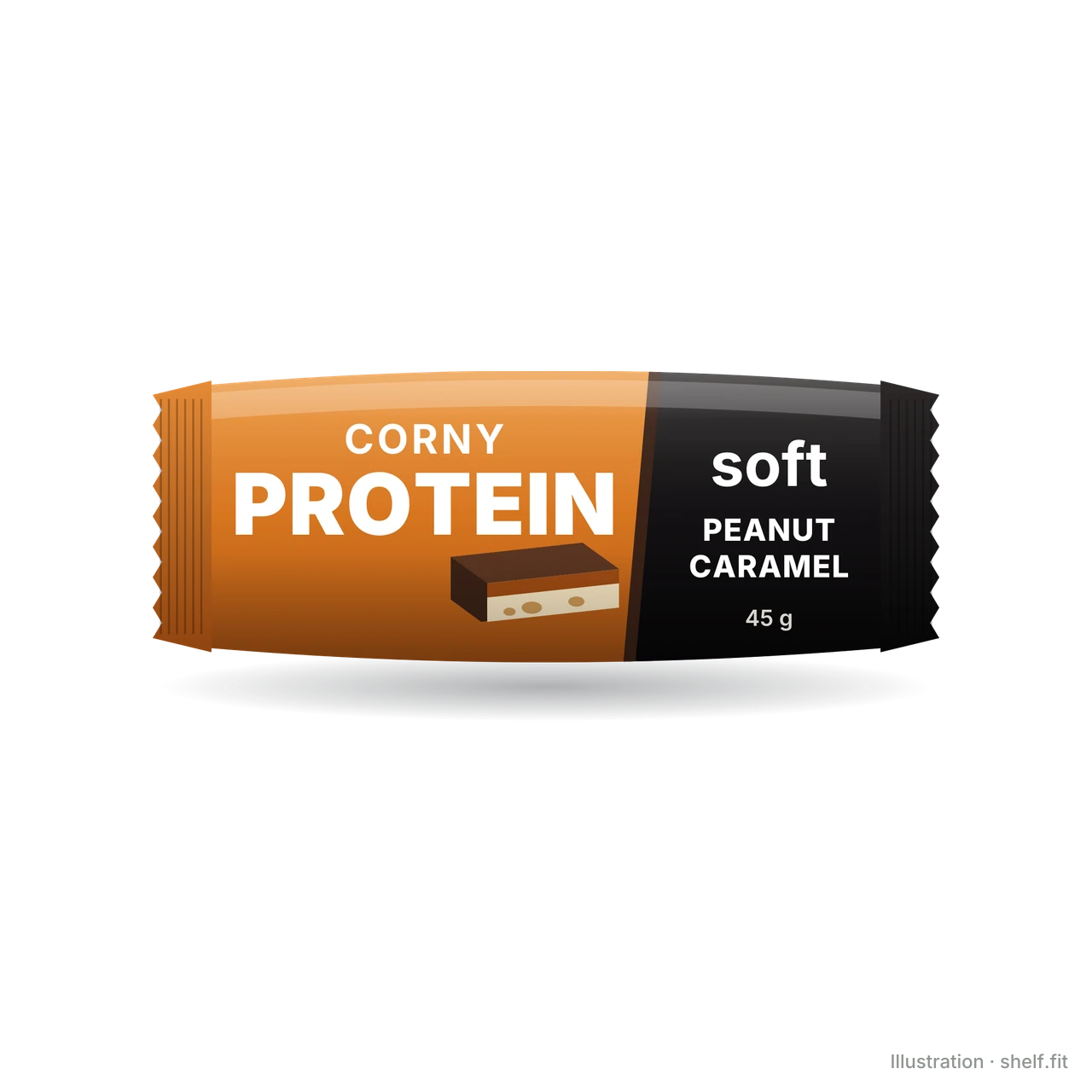 Illustration: Riegel Corny Protein soft Peanut Caramel, 45 g