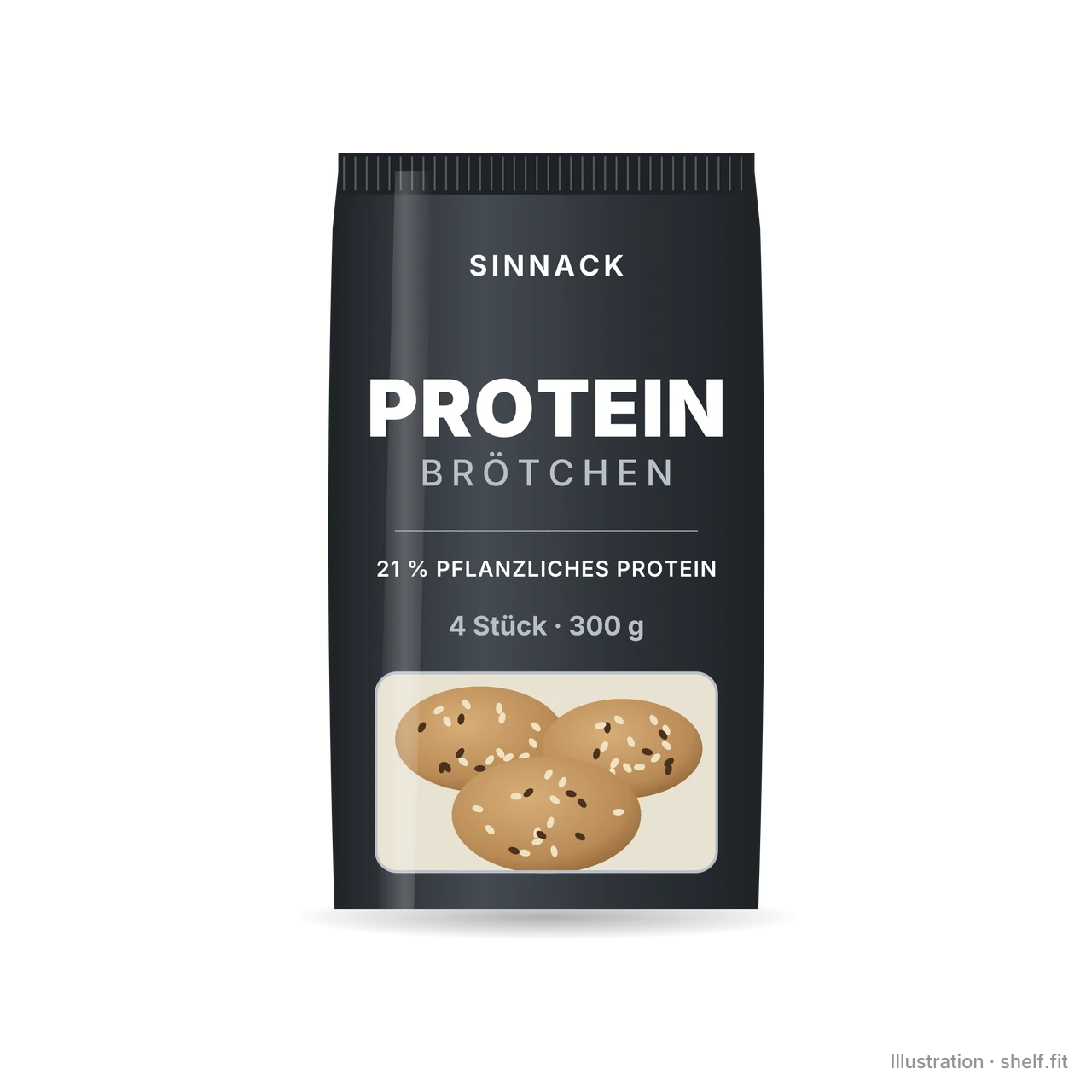 Illustration: Beutel Sinnack Proteinbrötchen, 4 Stück, 300 g