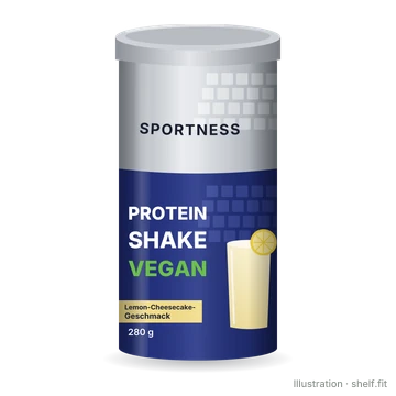 Illustration: Protein Shake Vegan Lemon-Cheesecake-Geschmack