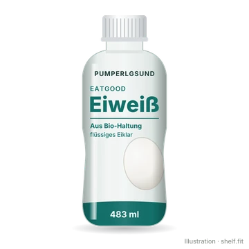 Illustration: Flasche Pumperlgsund eatgood Eiweiß flüssig Bio, 483 ml
