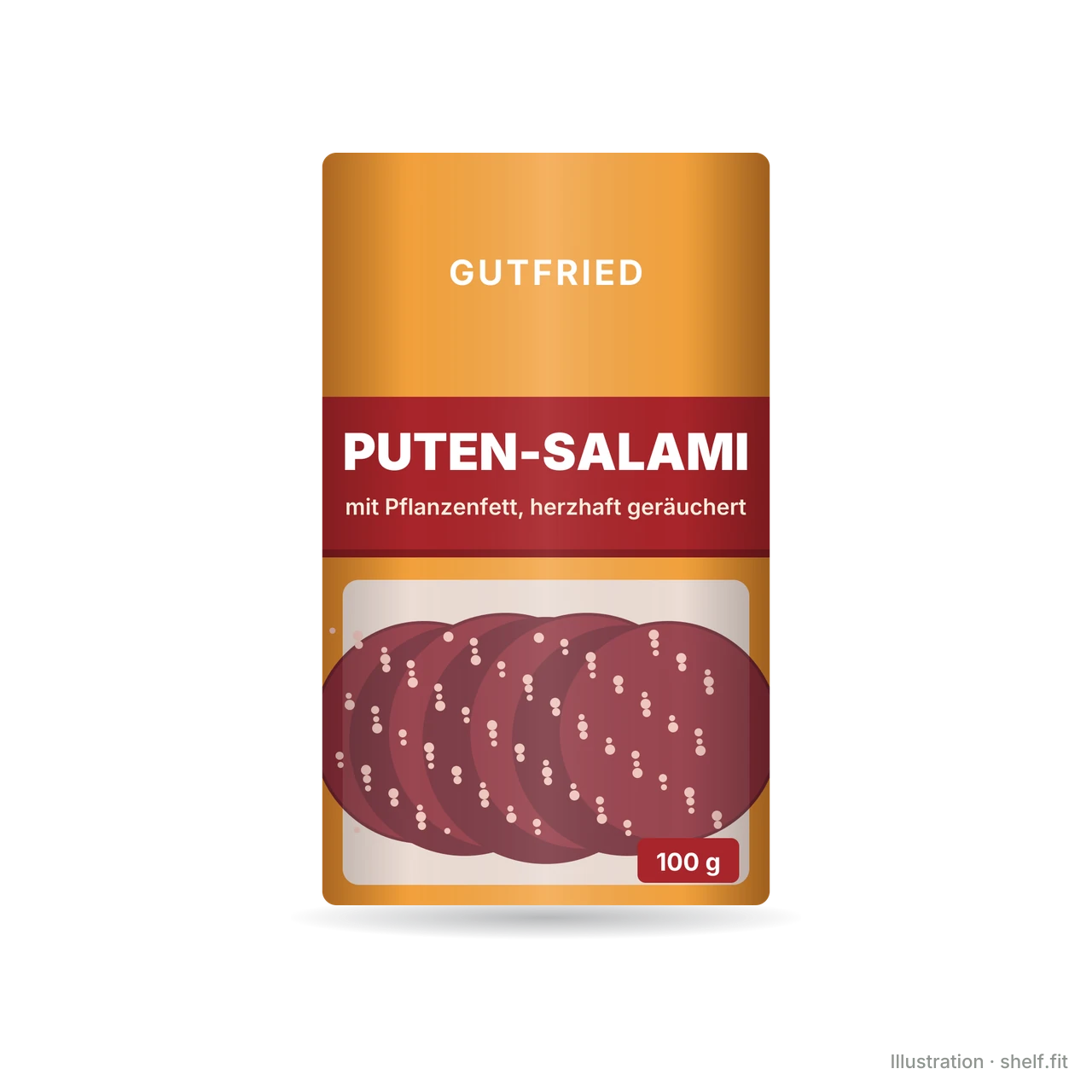 Illustration: Gutfried Turkey Salami pack, 100 g