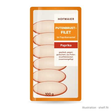 Illustration: Hofmaier turkey breast fillet in paprika coating pack, 100 g