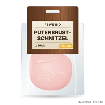 Illustration: Pack of REWE Bio turkey schnitzel, 2 pieces