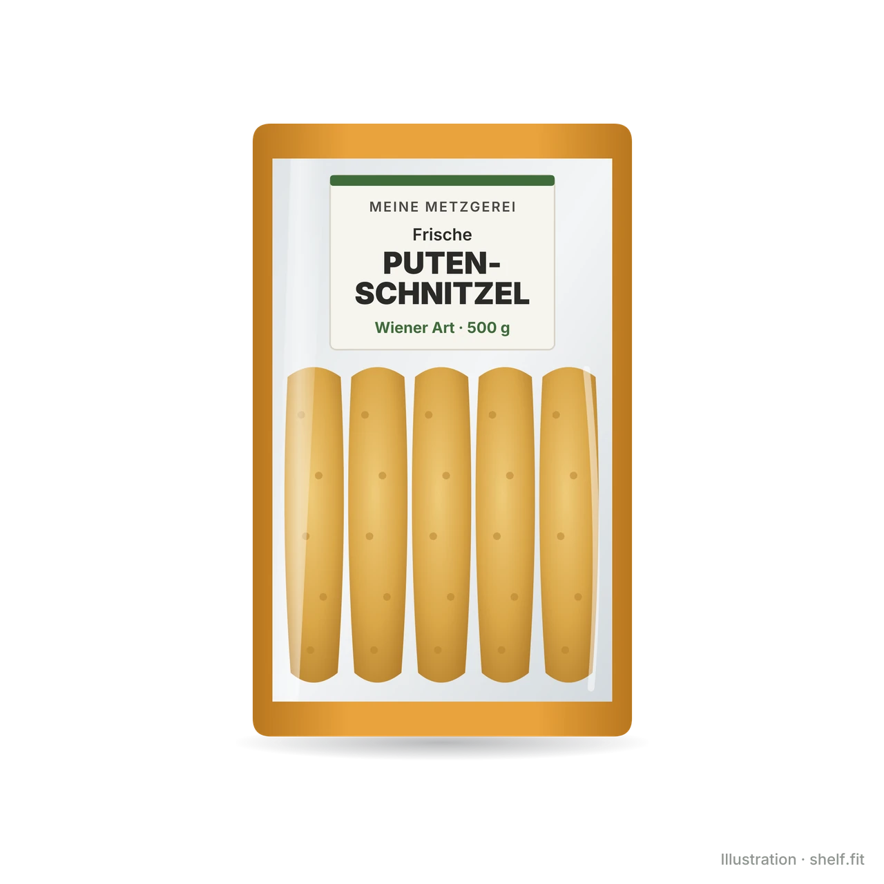Illustration: Meine Metzgerei breaded turkey schnitzel tray, 500 g
