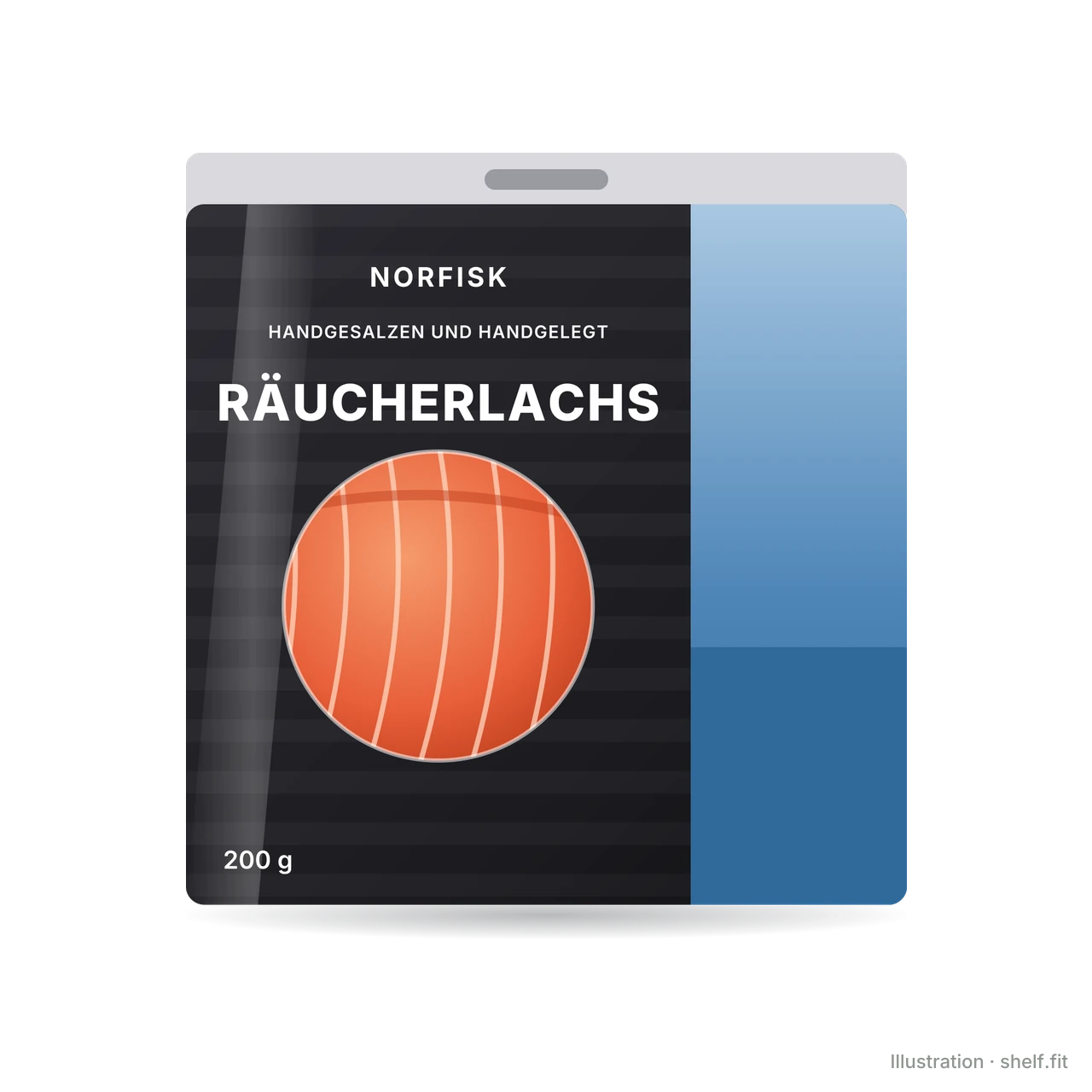 Illustration: Packung Norfisk Räucherlachs, 200 g