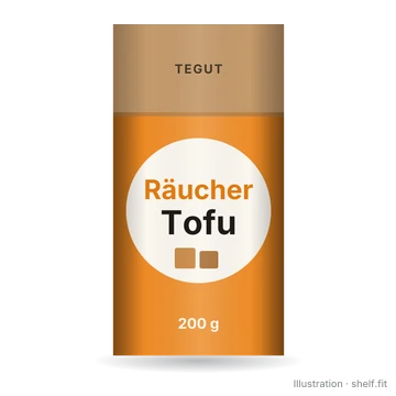 Illustration: Packung tegut Räuchertofu, 200 g