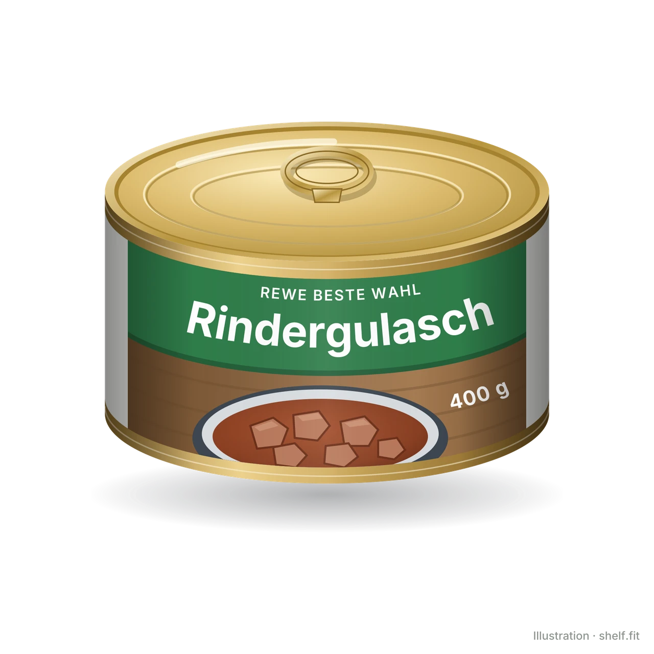 Illustration: Dose REWE Beste Wahl Rindergulasch, 400 g