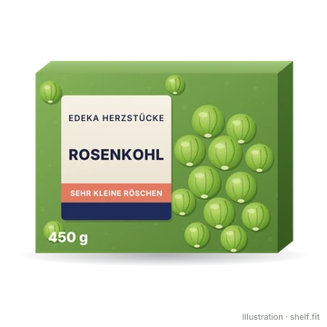 Illustration: Packung EDEKA Herzstücke Rosenkohl, 450 g