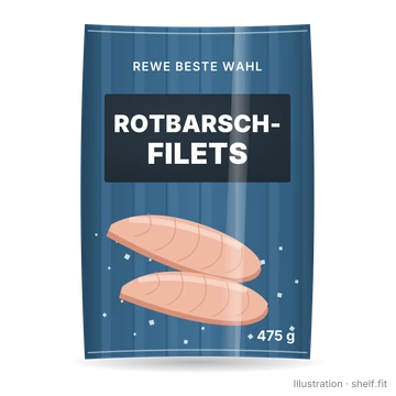 Illustration: Beutel REWE Beste Wahl Rotbarschfilets, 475 g