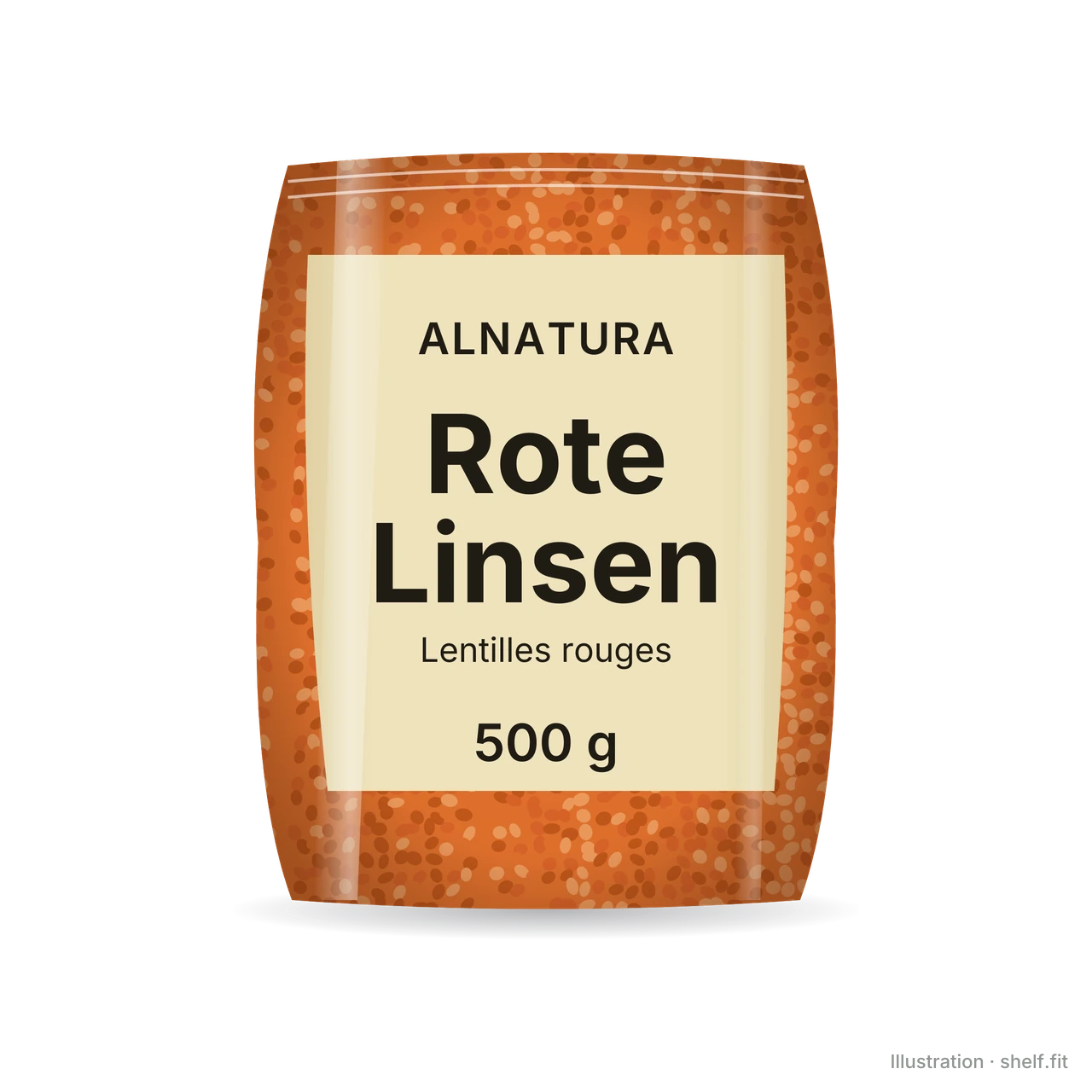 Illustration: Beutel Alnatura Rote Linsen, 500 g