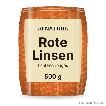 Illustration: Beutel Alnatura Rote Linsen, 500 g