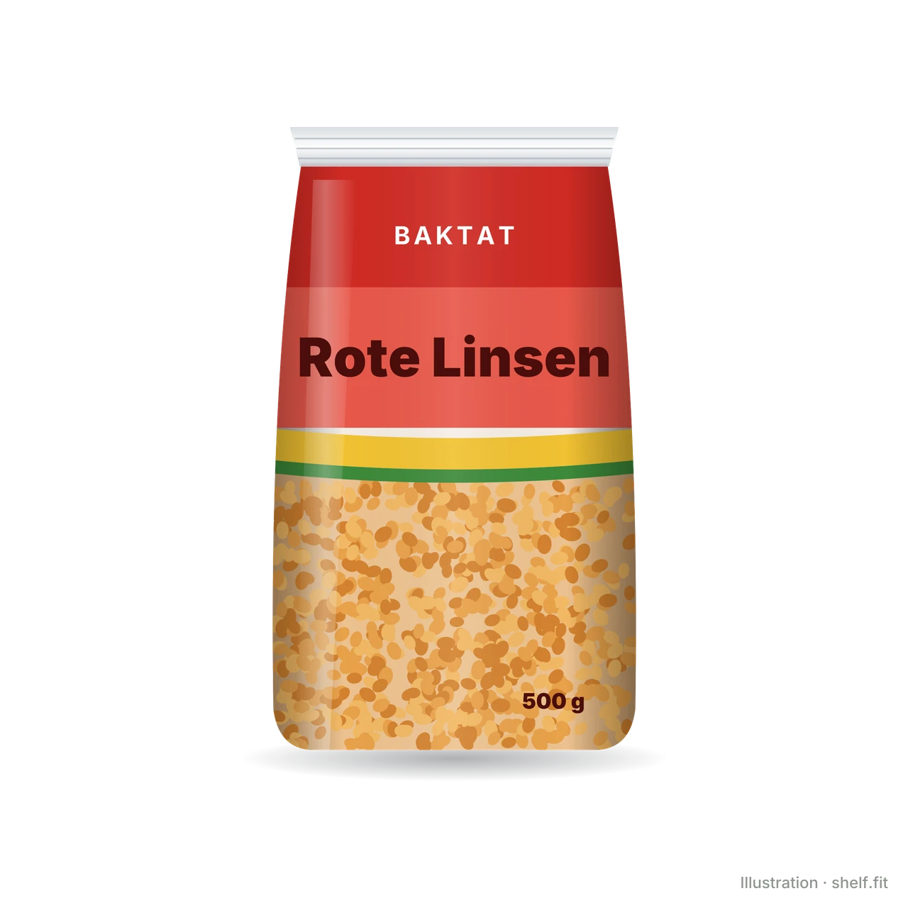 Illustration: Baktat Red Lentils bag, 500 g