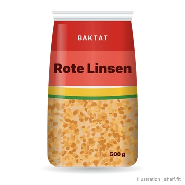 Illustration: Beutel Baktat Rote Linsen, 500 g
