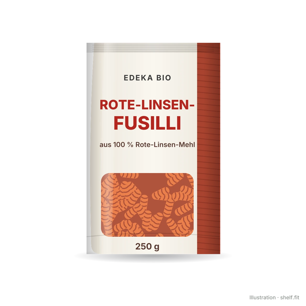 Illustration: Beutel EDEKA Bio Rote-Linsen-Fusilli, 250 g