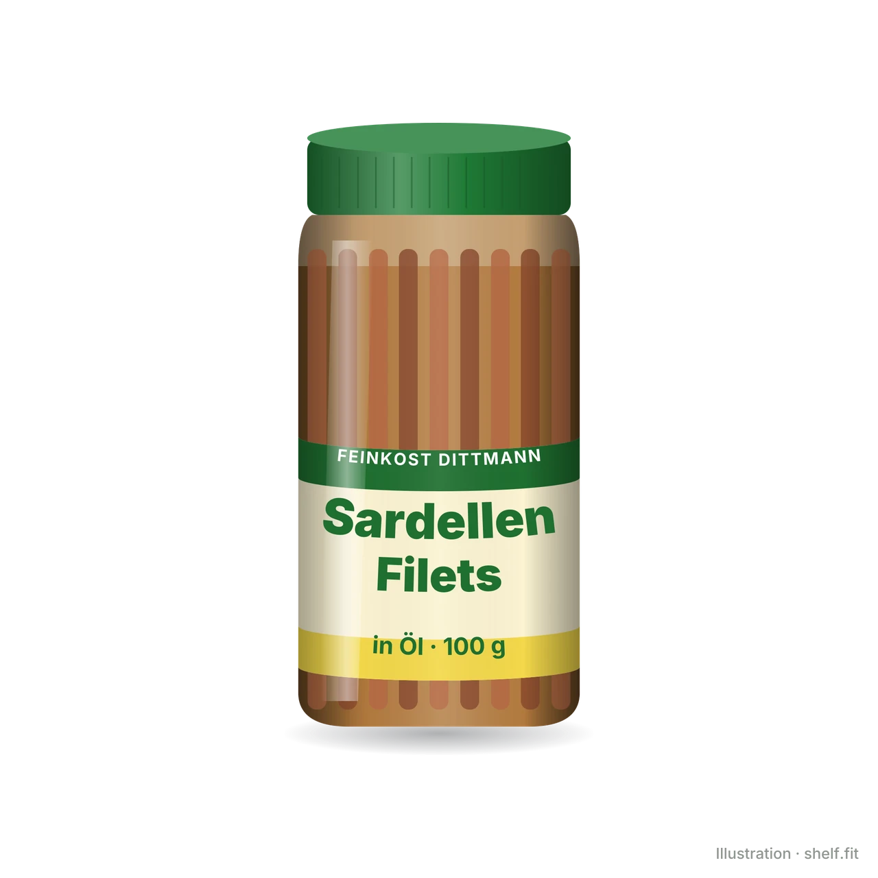 Illustration: Glas Feinkost Dittmann Sardellen Filets in Öl, 100 g