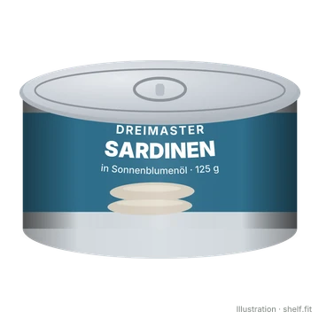 Illustration: Sardinen in Sonnenblumenöl