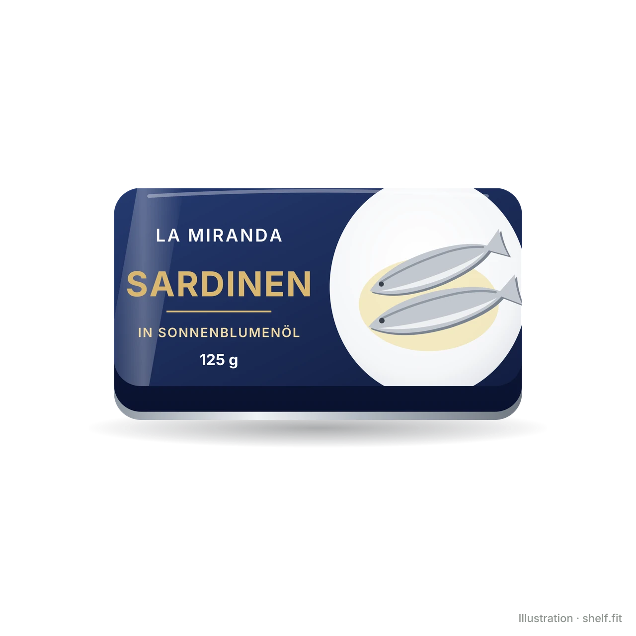 Illustration: Dose La Miranda Sardinen in Sonnenblumenöl, 125 g