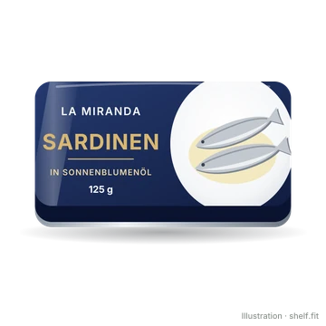 Illustration: Dose La Miranda Sardinen in Sonnenblumenöl, 125 g