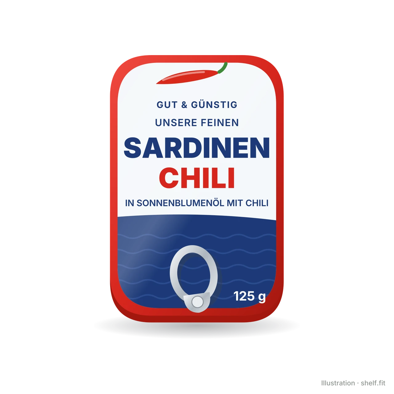 Illustration: Dose Gut & Günstig Sardinen mit Chili in Sonnenblumenöl, 125 g