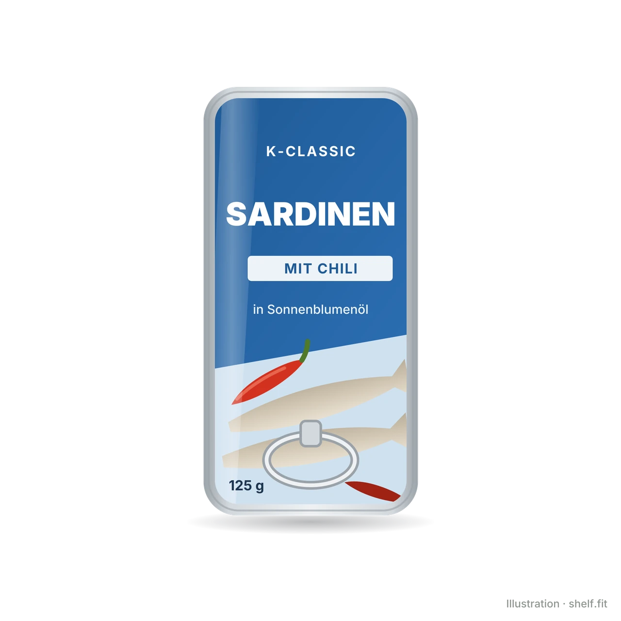 Illustration: Dose K-Classic Sardinen mit Chili, 125 g