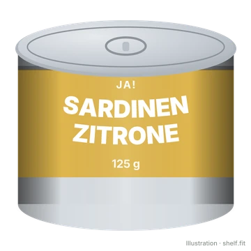 Illustration: Sardinen mit Zitrone in Sonnenblumenöl