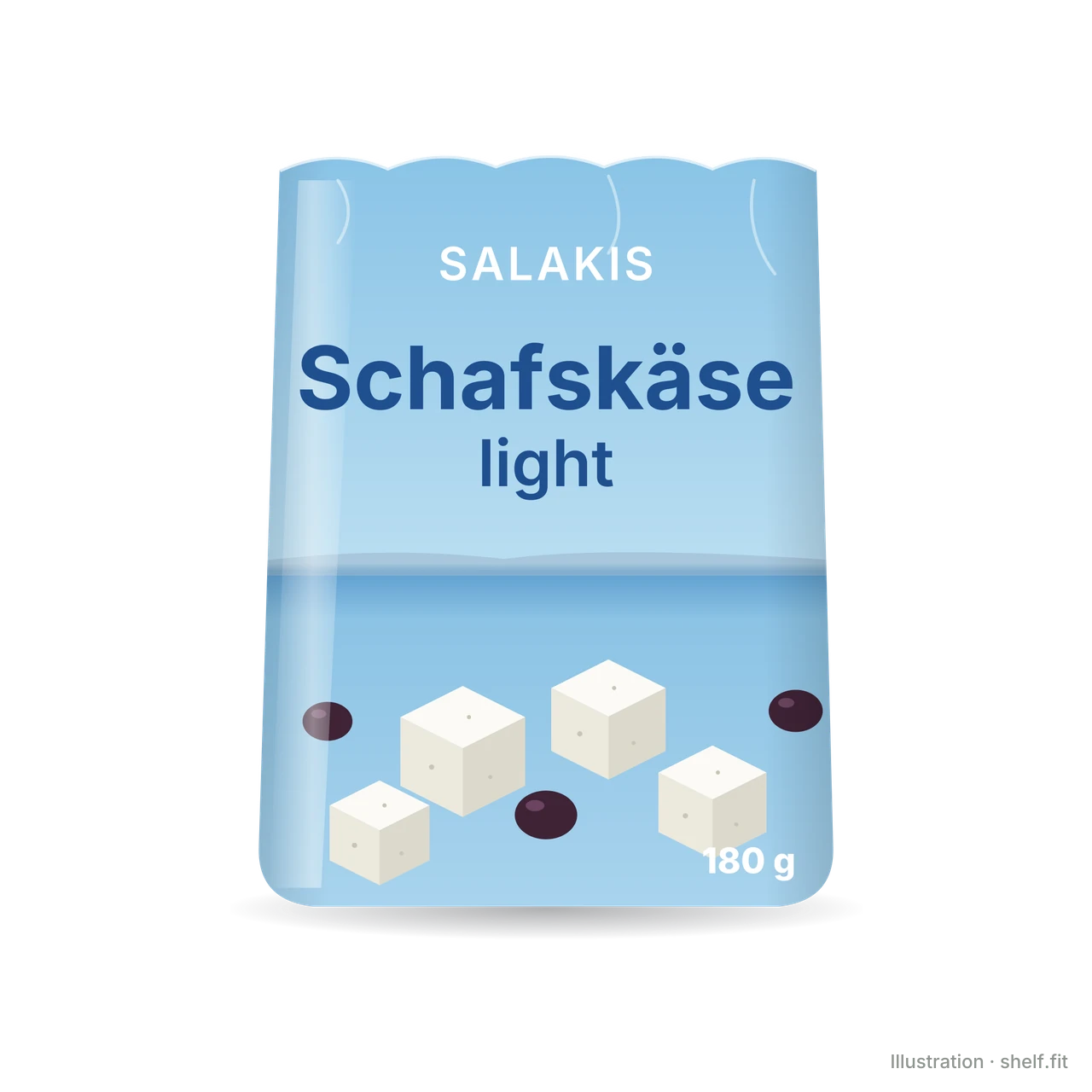 Illustration: Packung Salakis Schafskäse Light, 180 g