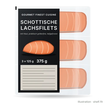 Illustration: Gourmet Finest Cuisine Schottische Lachsfilets mit Haut, 375 g (3 × 125 g)