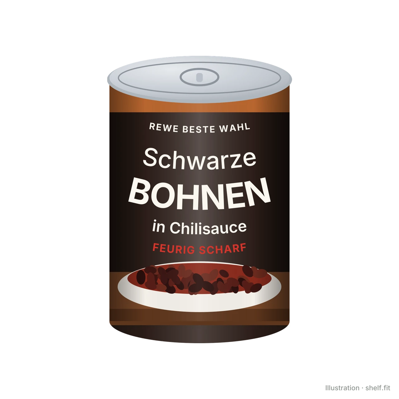 Illustration: Dose REWE Beste Wahl Schwarze Bohnen in Chilisauce, 400 g