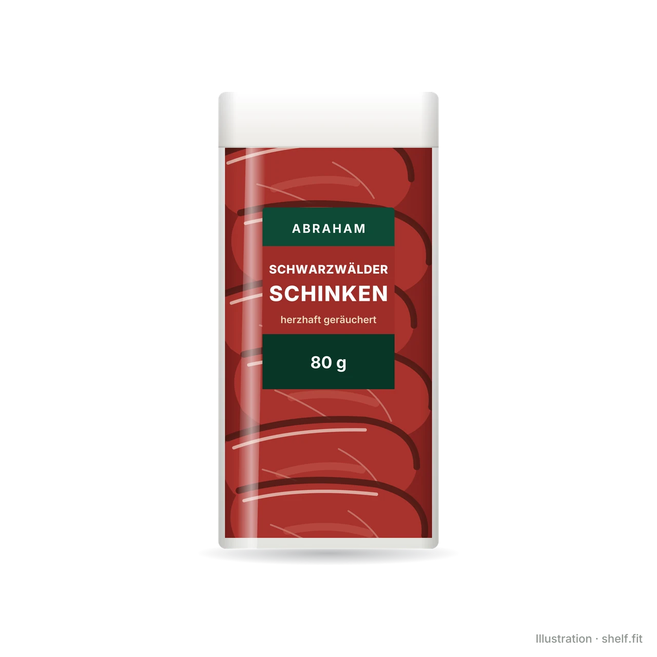 Illustration: Vakuumpackung Abraham Schwarzwälder Schinken, 80 g