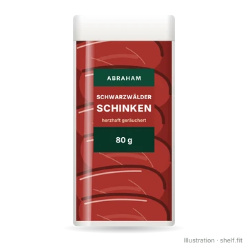 Illustration: Vakuumpackung Abraham Schwarzwälder Schinken, 80 g