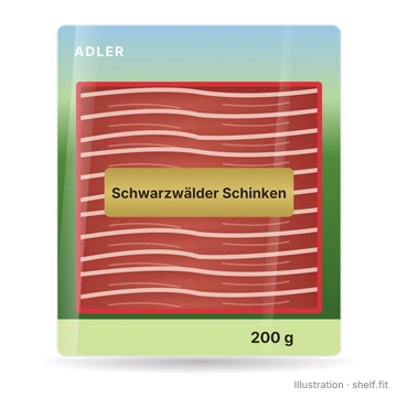 Illustration: Packung Adler Schwarzwälder Schinken, 200 g