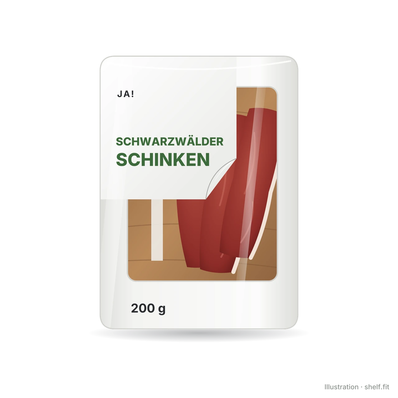 Illustration: Packung ja! Schwarzwälder Schinken, 200-g-Packung