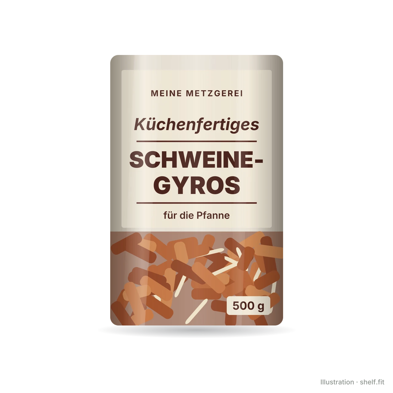 Illustration: Meine Metzgerei ready-to-cook pork gyros pack, 500 g
