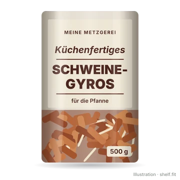 Illustration: Packung Meine Metzgerei Küchenfertiges Schweine-Gyros, 500 g