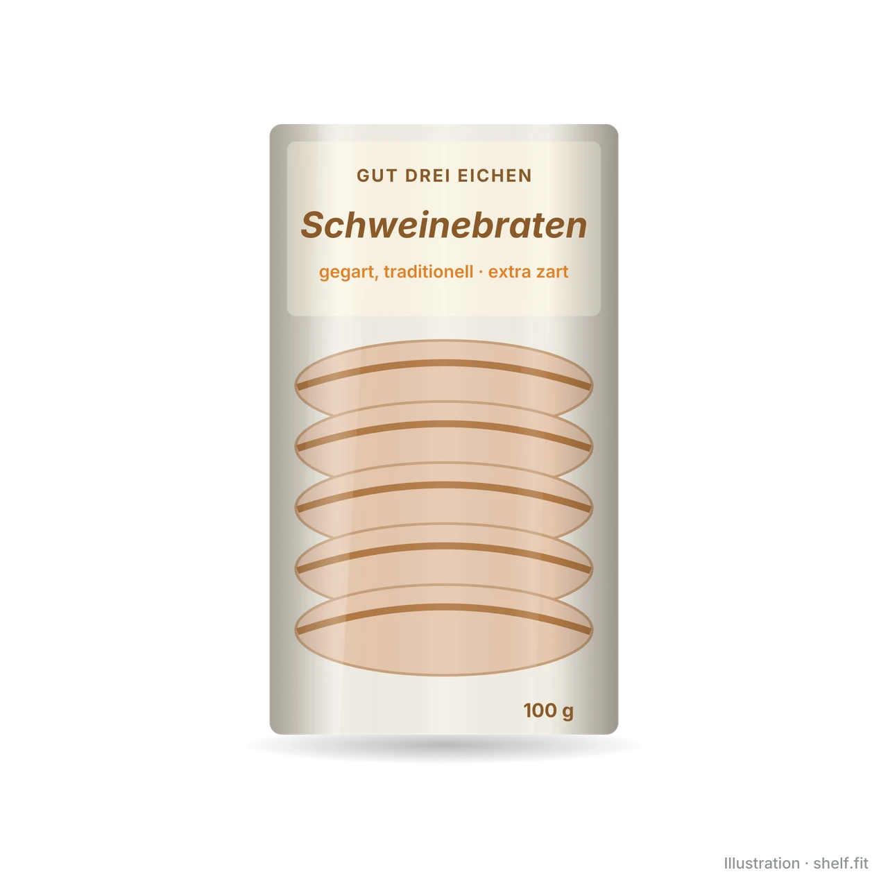 Illustration: Schweinebraten Aufschnitt