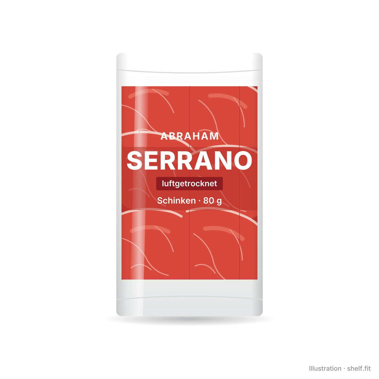 Illustration: Packung Abraham Serrano Schinken luftgetrocknet, 80 g