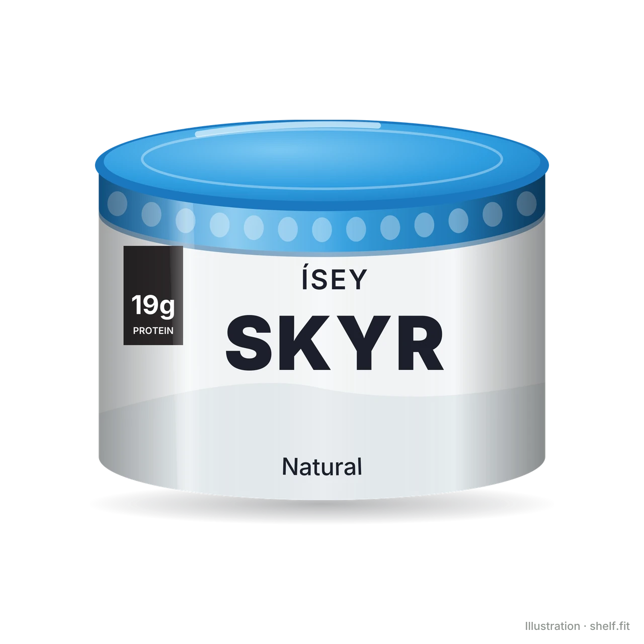 Illustration: Becher Ísey Skyr Natur, 170 g, als Frosted-Glas-Transformation