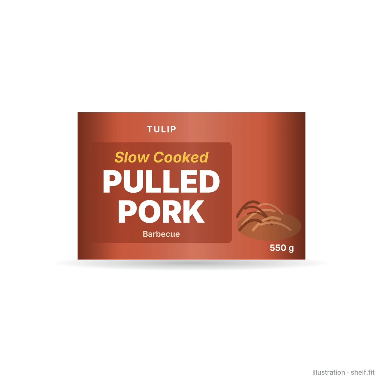 Illustration: Packung Tulip Slow Cooked Pulled Pork, 550 g