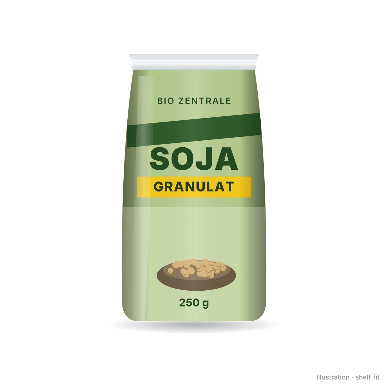 Illustration: bio Zentrale soy granules bag, 250 g