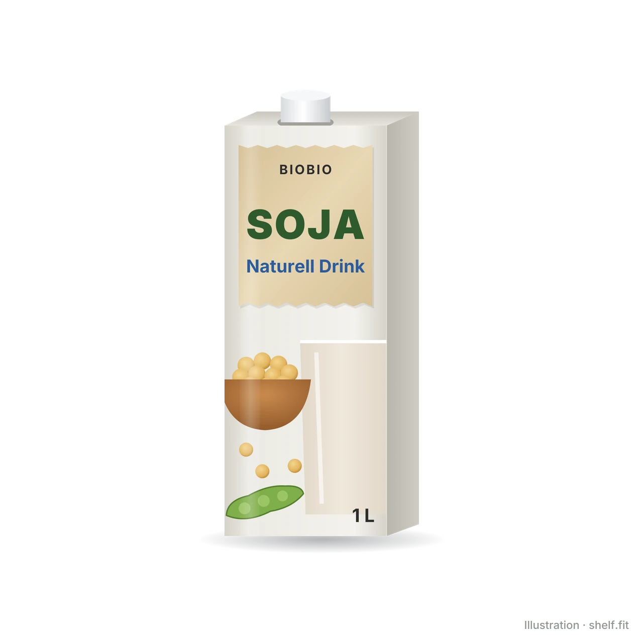 Illustration: Packung BioBio Soja Naturell Drink, 1-l-Packung