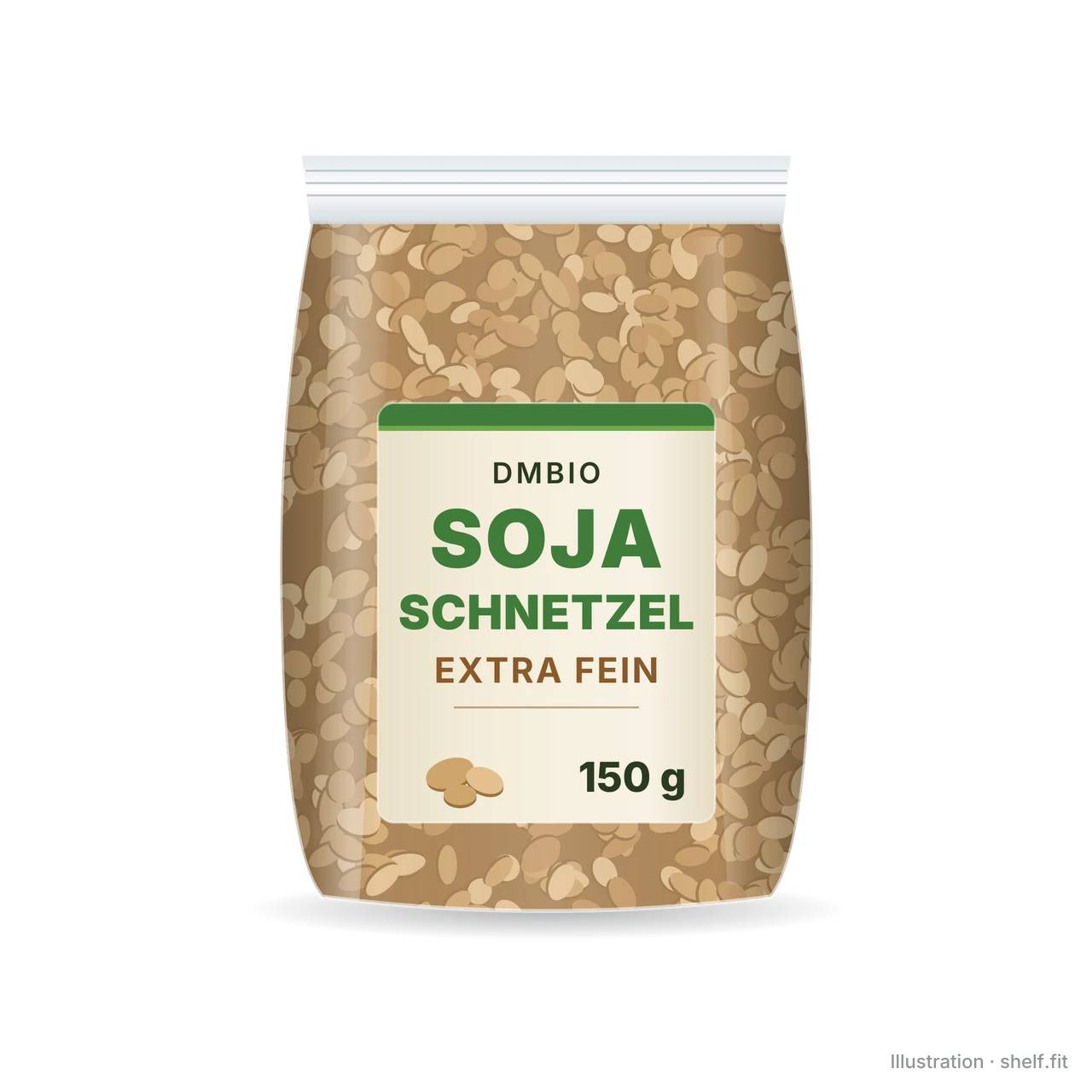 Illustration: Beutel dmBio Soja Schnetzel extra fein, 150 g