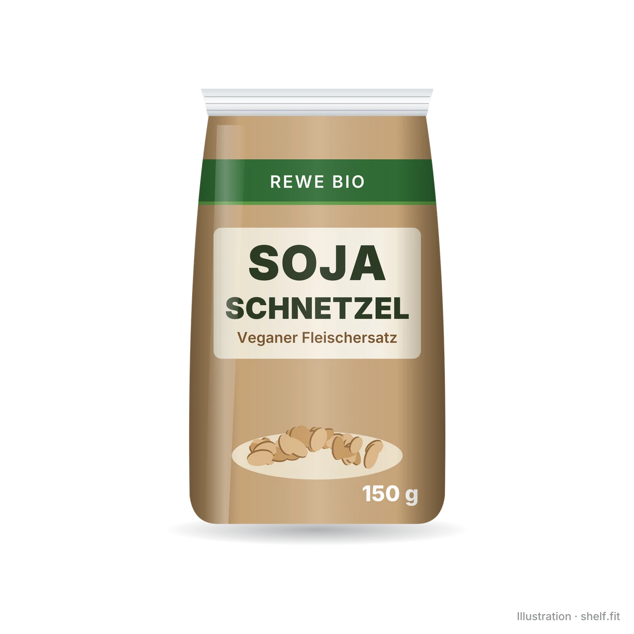 Illustration: Beutel REWE Bio Soja Schnetzel, 150 g