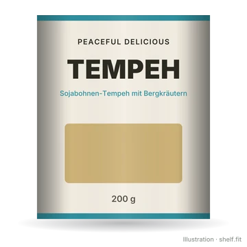 Illustration: Sojabohnen-Tempeh mit Bergkräutern