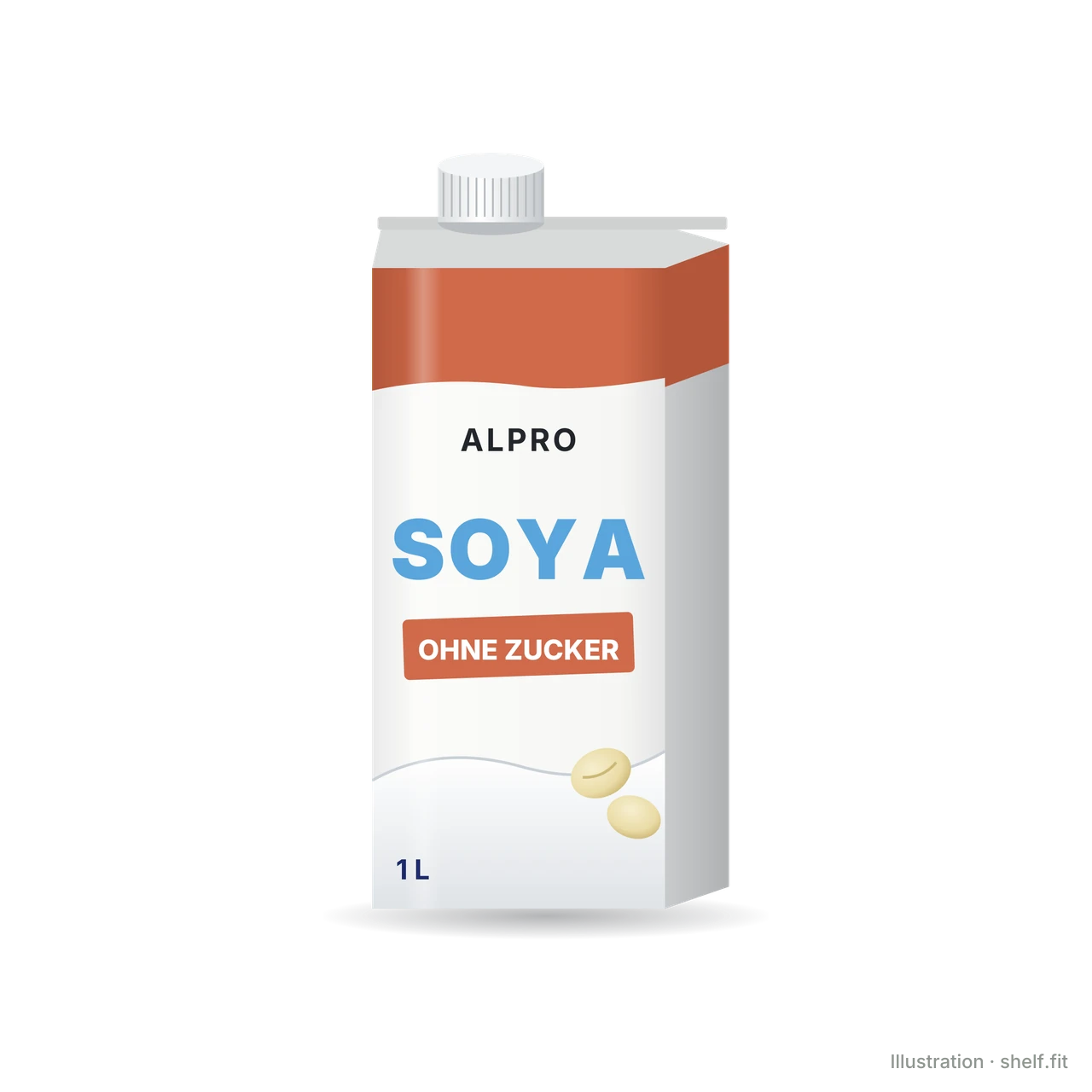 Illustration: Packung Alpro Sojadrink Ohne Zucker, 1 l
