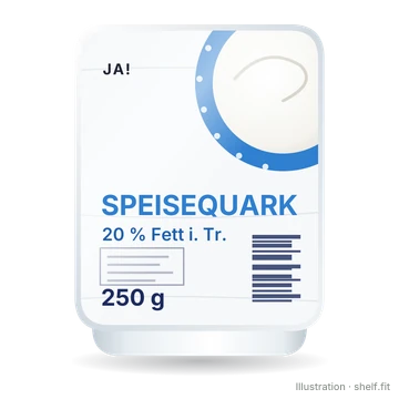 Illustration: Becher ja! Speisequark 20 % Fett, 250-g-Becher