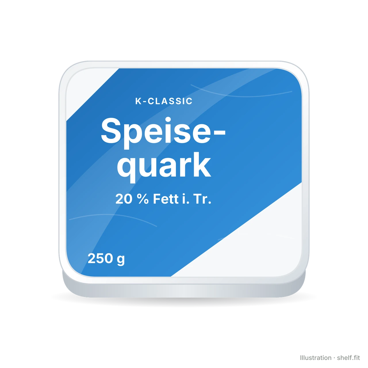 Illustration: Becher K-Classic Speisequark 20 % Fett, 250-g-Becher